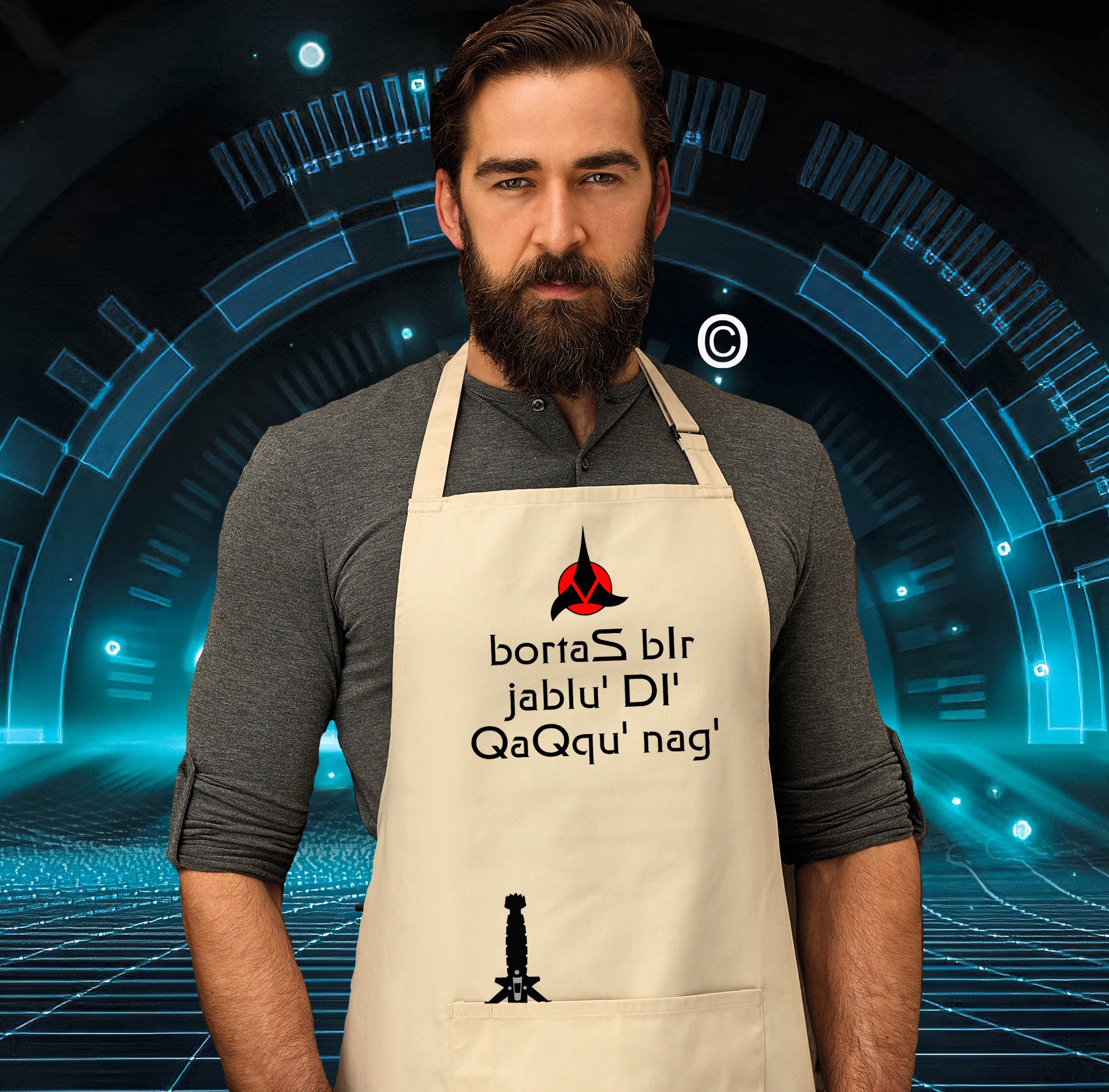 Klingon. La Vengeance Est Un Plat Mieux Servi Tablier Froid Choix de 23 Couleurs. Réf 2203.