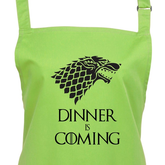 Dark Grey Dinner is Coming Printed Apron Fan of Game of Thrones