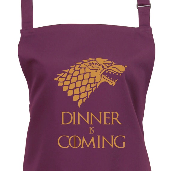 Dark Grey Dinner is Coming Printed Apron Fan of Game of Thrones