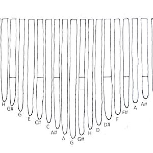 21 tone chromatic kalimba AURORA by Bolf Kalimbas in C major image 4