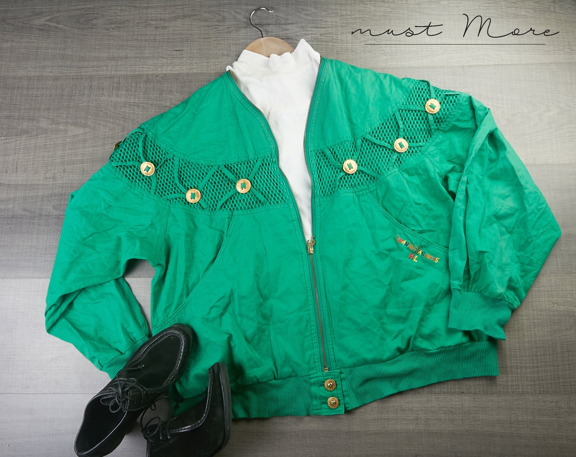 Vintage green jacket women Long sleeve jacket Women's Etsy