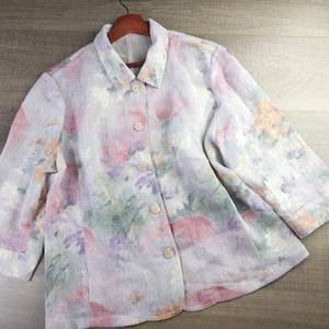 XL-40&quot;, US16-18  | Vintage Sweet Flower Print Vintage Women Blouse | Women&#39;s Vintage Clothing | Retro blouse |  Vintage Shirt Women