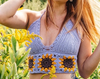 Sunflower Top Crochet PATTERN