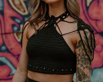Haut court au crochet Valkyrie MOTIF : Cosplay fantastique