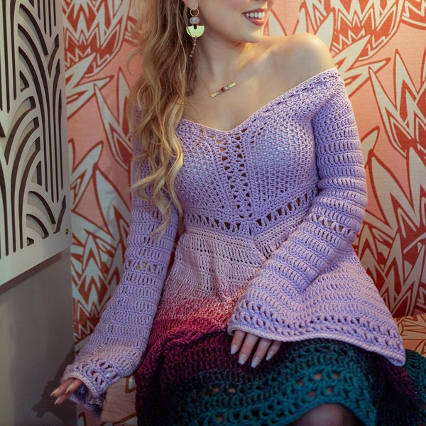 Hera 3-in-1 Crochet PATTERN: Dress, Short Sleeve Top, and Bell Long Sleeve Top Instructions