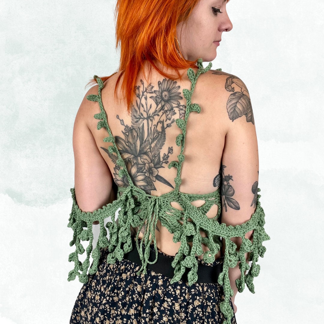 Flora Top Crochet PATTERN || Boho Floral Crop Halter