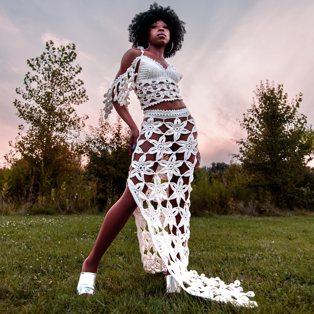 FLORA CROCHET DRESS YVORY main image 0
