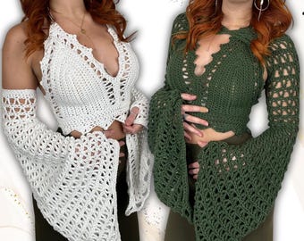 THE ORIGINAL Fae Crochet Top PATTERN: Bralette and Bell Sleeves 3-in-1 Instructions