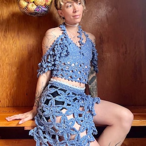 Flora Crochet Top and Skirt Set PATTERN - Etsy