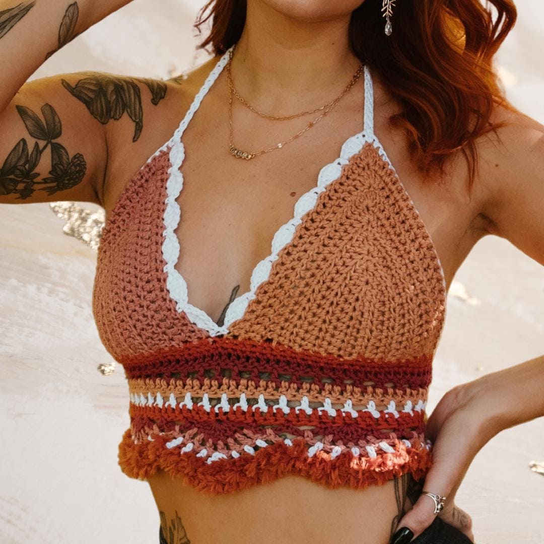 トップス eaphi HAND CROCHET KNIT BUSTIER HAND CROCHET KNIT BUSTIER【POPUP先行】