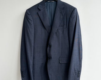 Blauer Blazer aus Canali-Wolle und Seide