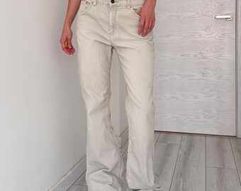 Levi's 525 Velvet Cream Flare Pants Trousers women’s size M-L