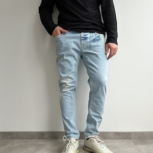 Jeans skinny vintage in denim blu Ed Hardy