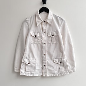 Vintage Levi's arbetsjacka vit damstorlek S