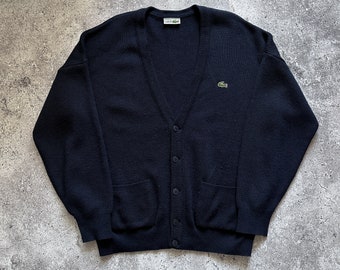 Vintage Lacoste Chemise Navy Cardigan Sweater