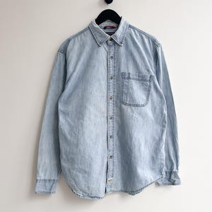 Vintage Levi's light Blue Denim Jean Shirt Size L