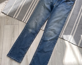 Pantalones vaqueros azules Burberry vintage Y2K para hombre, talla 32