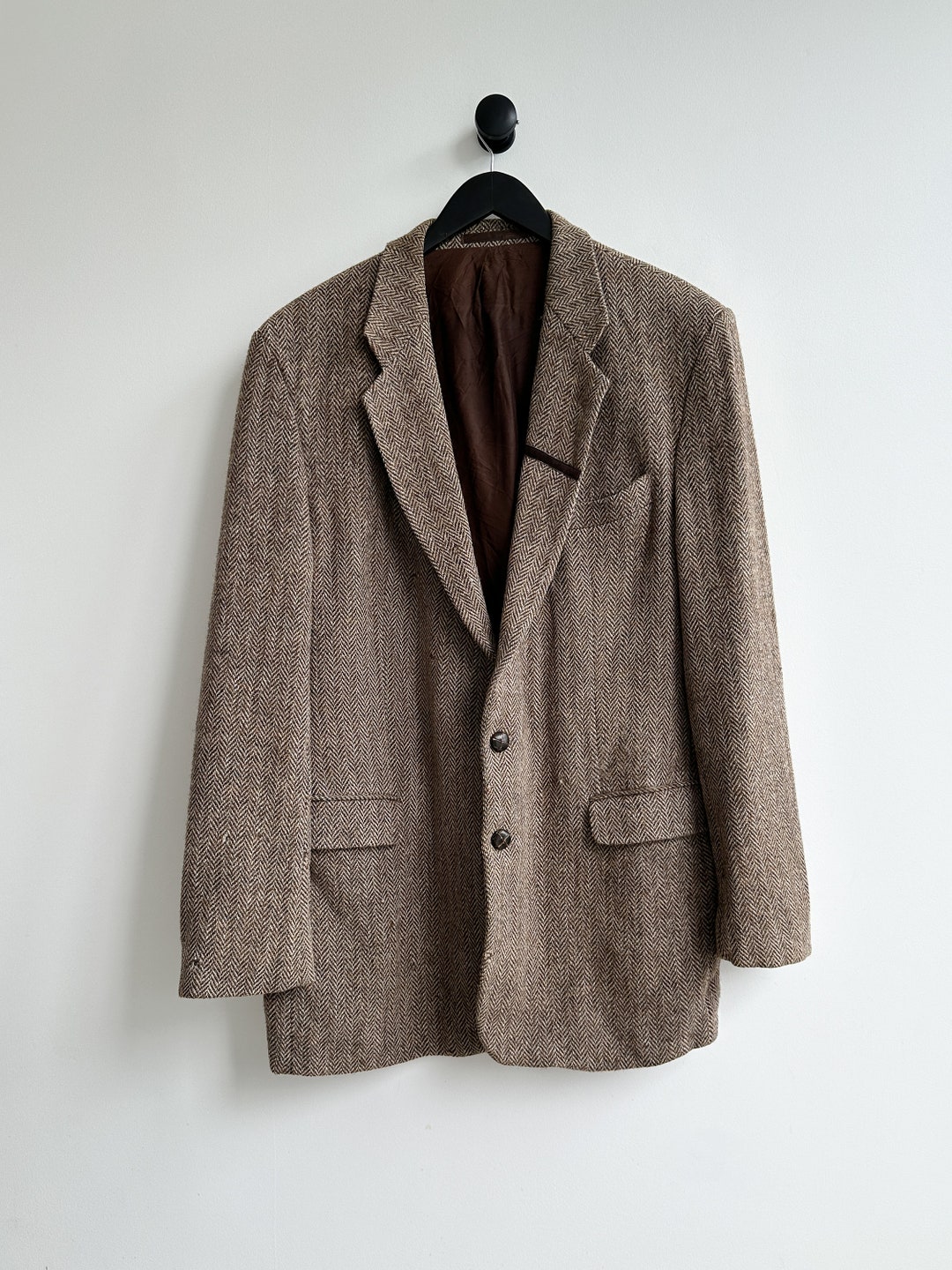 ジャケット・アウター vintage harris tweed jacket Vintage 40s 50s Harris Tweed Regimental Lining Jacket Sport