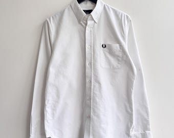 Vintage y2k Fred Perry Shirt White size M men's