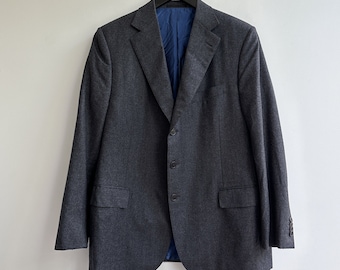 Vintage 80s 1989 Dated Ermenegildo Zegna Dark Blue Suit 46, 41x26