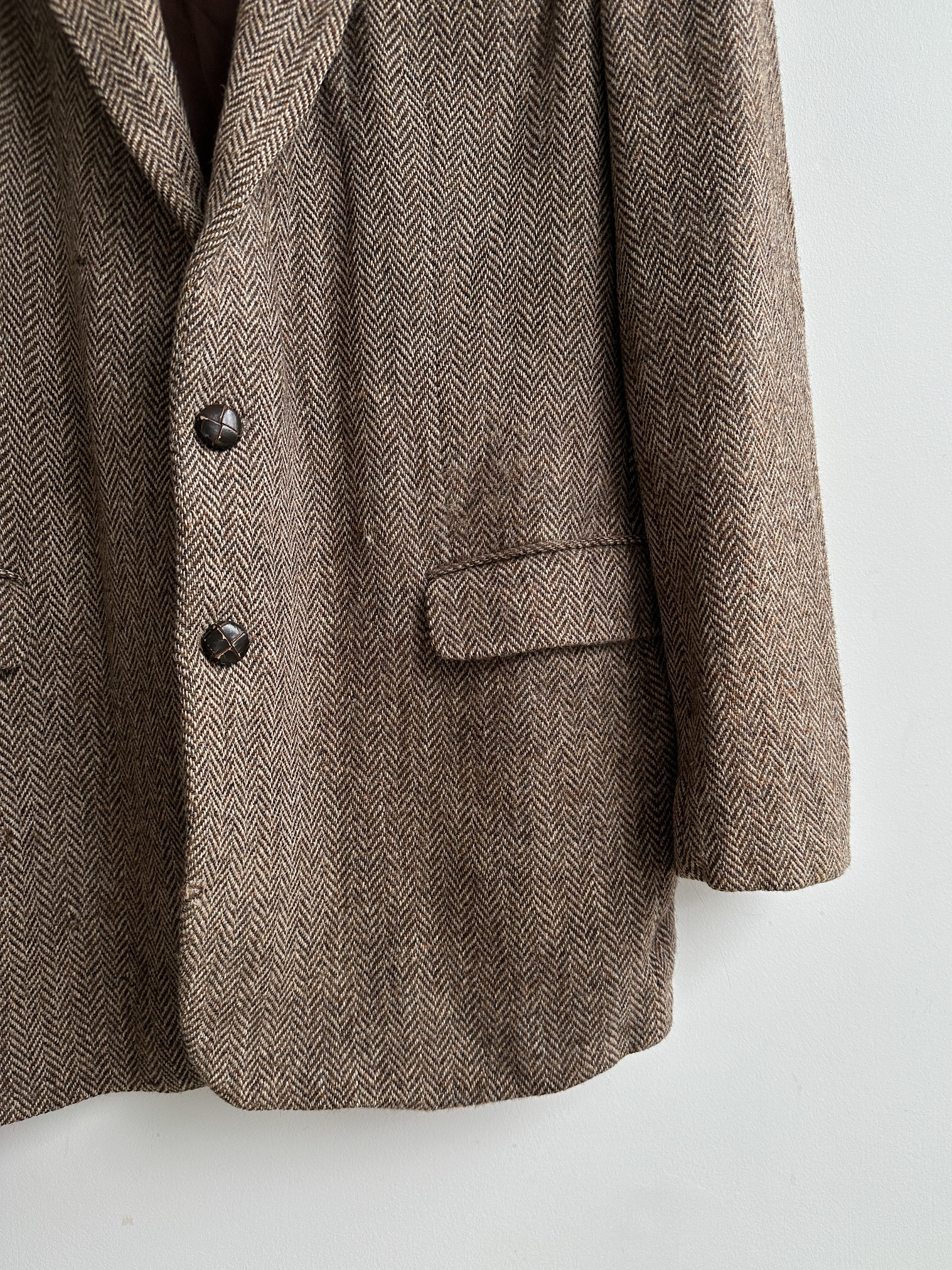 Harris Tweed Veste Marron à Gros Carreaux