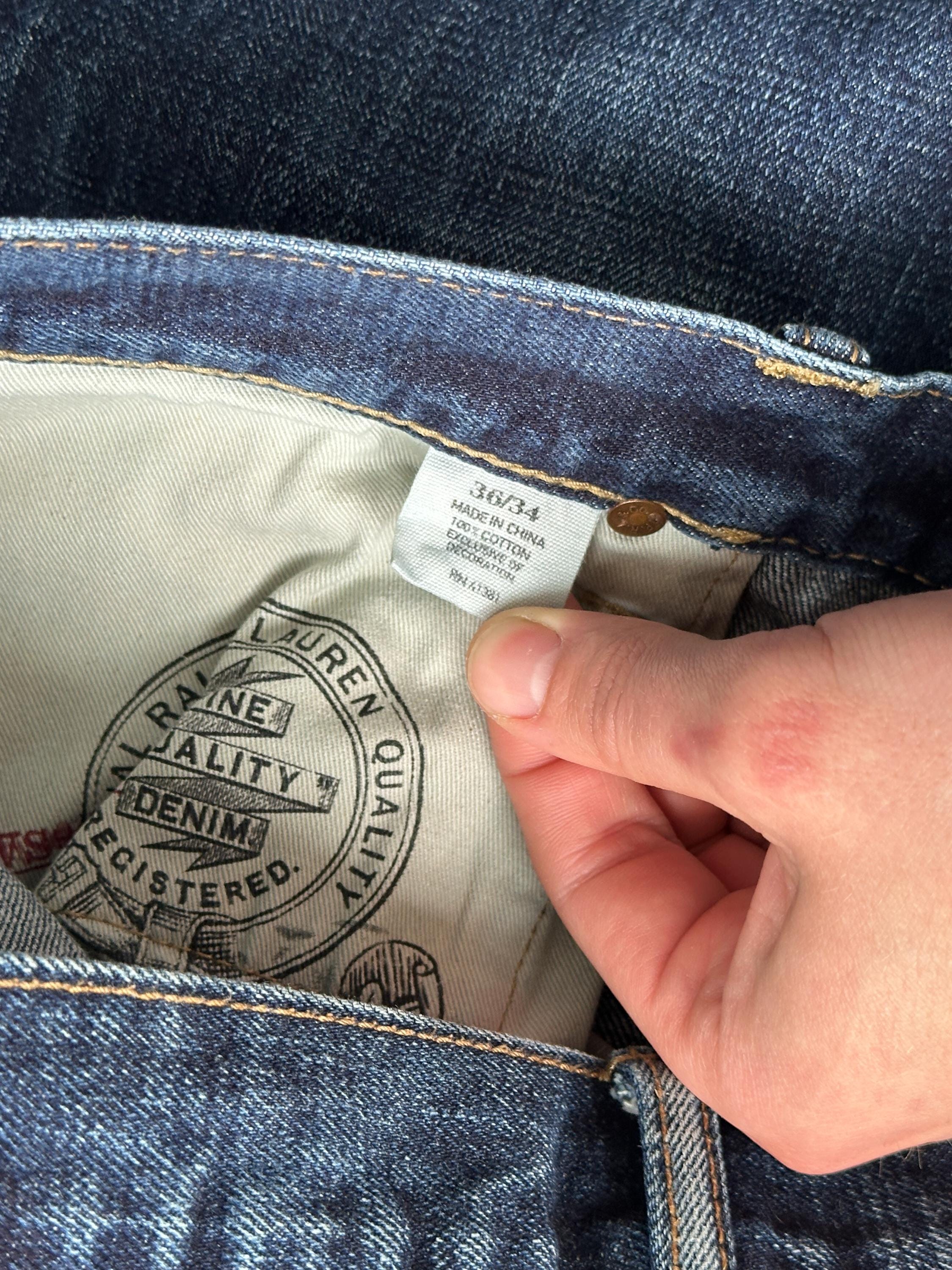 Vintage Y2k Polo Ralph Lauren Blue Denim Jeans 36x34 Mens - Etsy