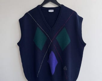 Chaleco de punto vintage de los años 90 de Yves Saint Laurent YSL, tallas M y L para hombre.