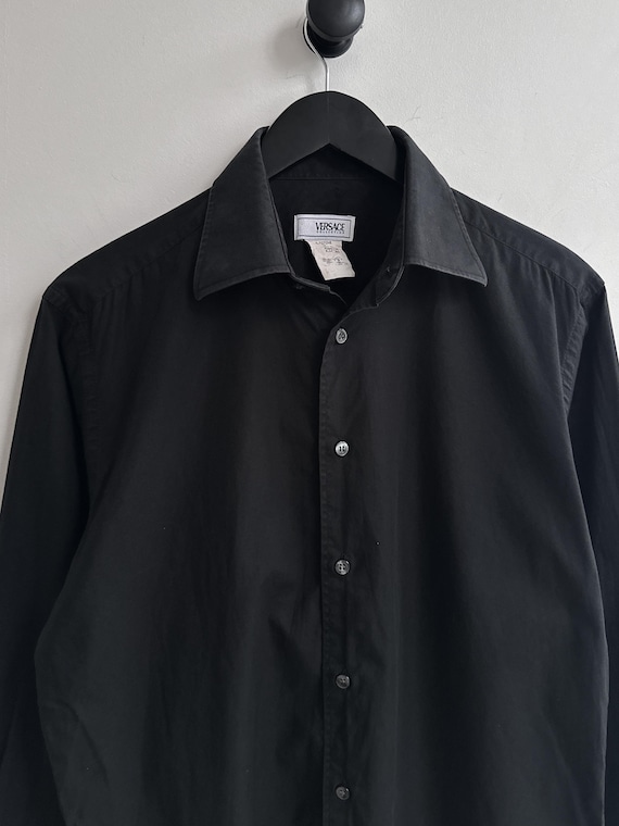 Vintage Versace Collection Black Shirt Mens Dress Shirt Size M Cutaway - Etsy Vintage Versace Collection Black Shirt Mens Dress Shirt Size M Cutaway - Etsy
