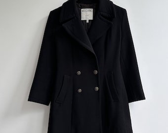 Vintage 90s Moschino Wool Coat Jacket black