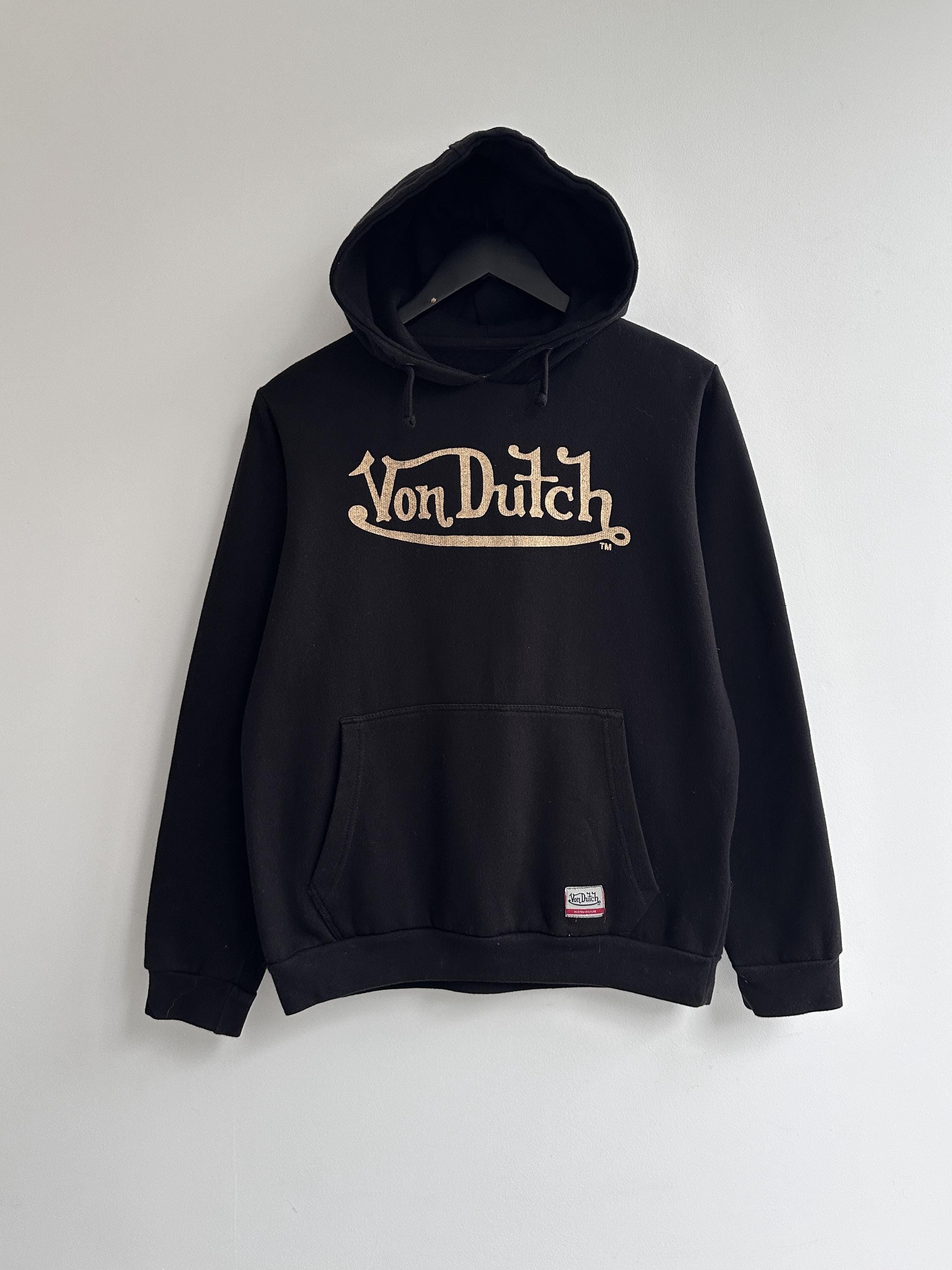Sweat à Capuche Von Dutch Noir Fille - Taille 15-16 Ans, Polaire Avec Logo - Occasion Très Bon état