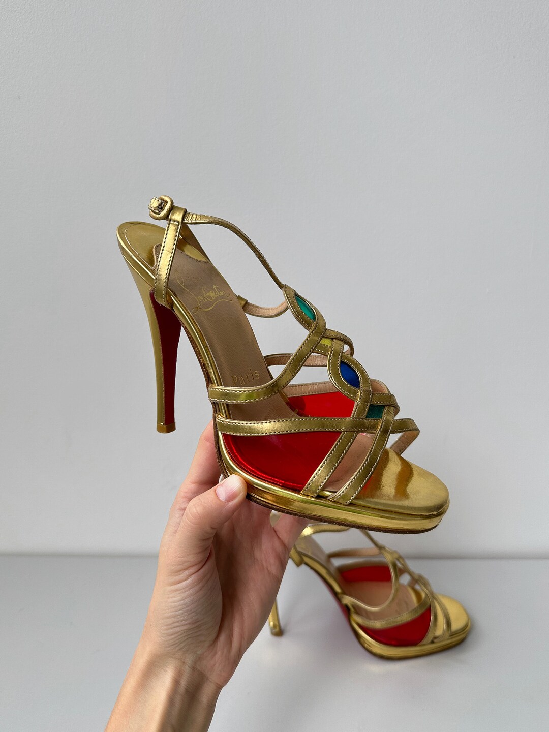 satin louboutin heels