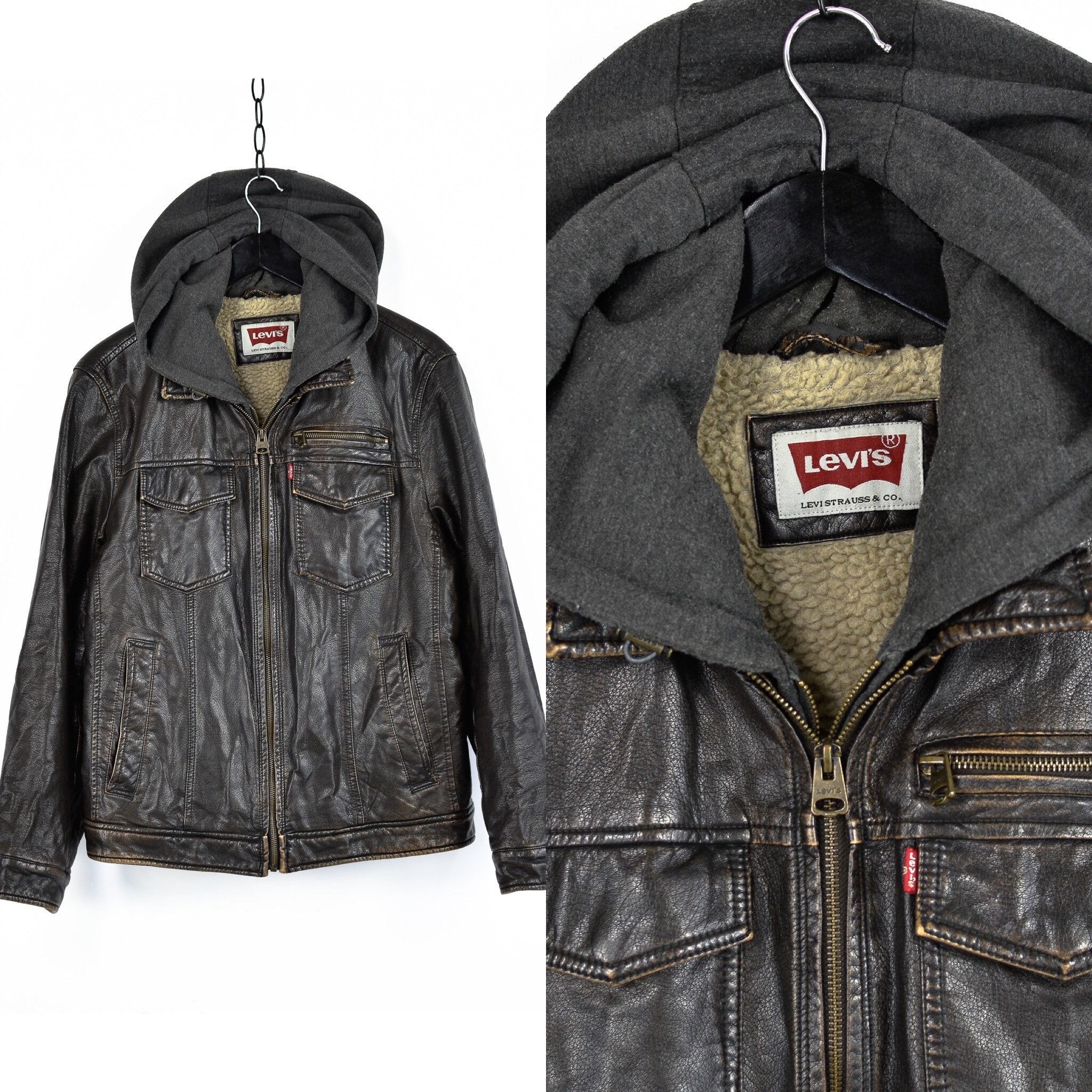 Levis Leather Jacket - Etsy