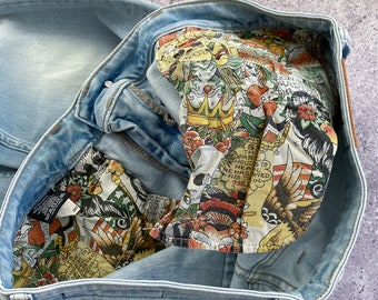 ★関税込み★【Ed Hardy】ヴィンテージ ブルー ショーツ Ed Hardy（エドハーディー）の「【ヴィンテージ古着】Ed Hardy
