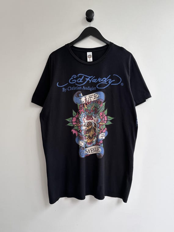 Vintage Ed Hardy Y2K Tee Shirt Men's Size XL Black - Etsy