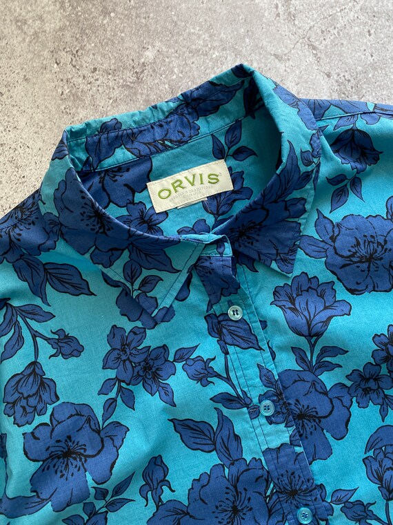 Chemise Orvis Femme Taille 8 Verte Et Blanche à Fleurs Manches 3/4 - Occasion Très Bon état