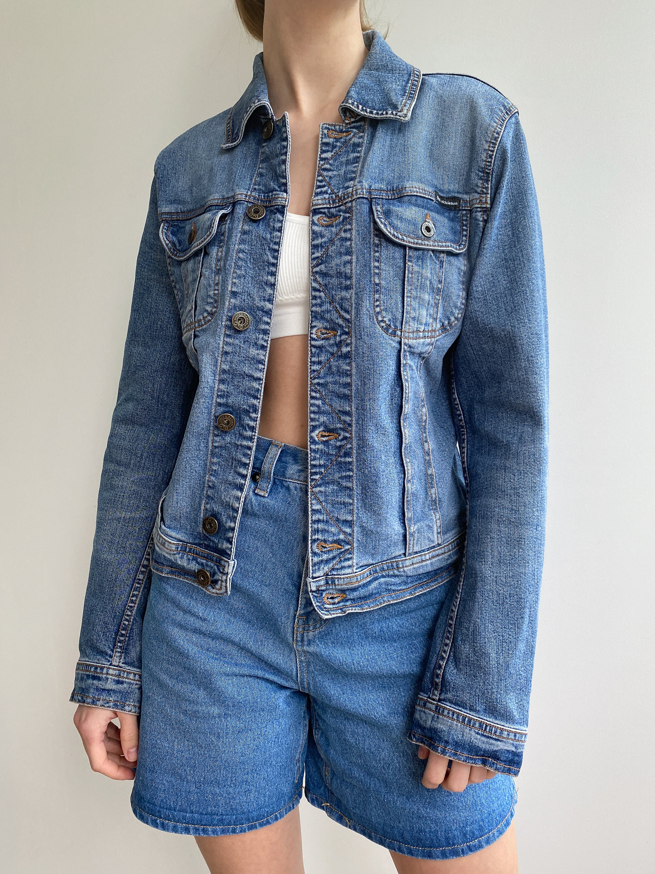 Vintage 90s Dolce Gabbana Blue Denim Jacket Jeans XS S - Etsy Canada