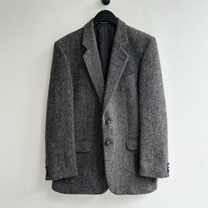 Vintage y2k Harris Tweed Blazer Wool jacket men’s gray