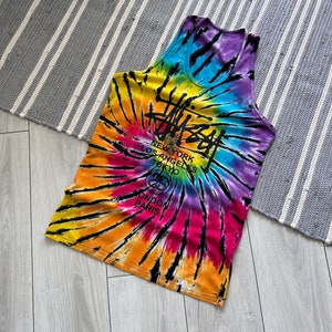 Vintage Stussy Tie Dye Tank Top ärmellos