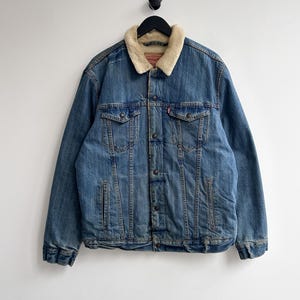 Vintage Levi&#39;s Denim Sherpa Jacke
