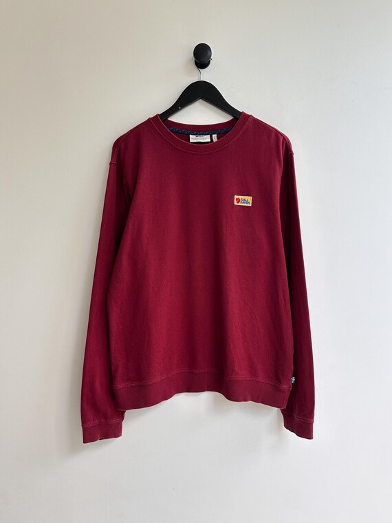 Fjallraven, Vintage Fjallraven Vardag Red Sweatshirt Size L Mens