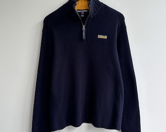 Vintage Polo Sport Ralph Lauren Pullover mit halbem Reißverschluss