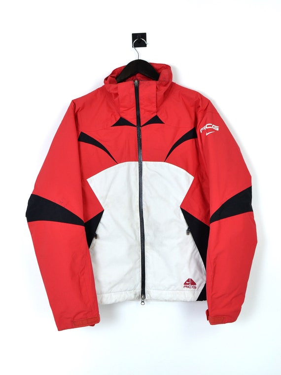 zelf cafetaria Spreek luid Nike ACG Ski Snowboards Jacket Size M Red White Black - Etsy