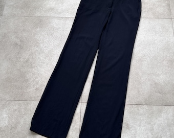Pantalones de vestir vintage Max Mara azul marino Y2K, talla 4 de EE. UU., azul