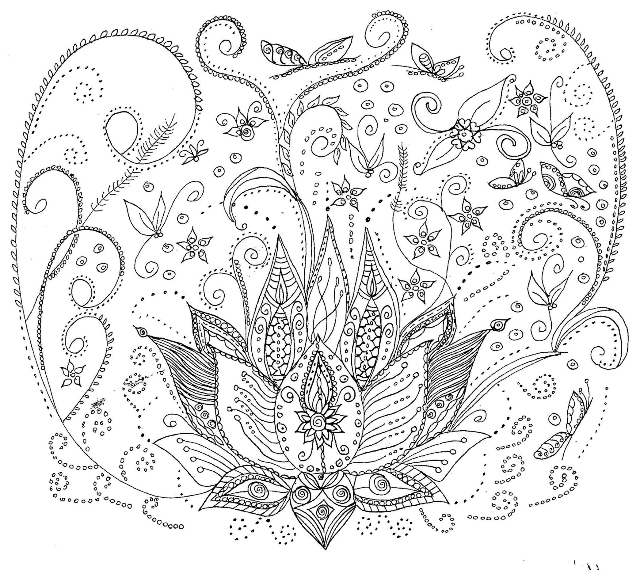 Downloadable Colouring Printable Lotus Flower Printable | Etsy