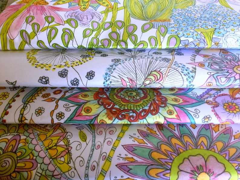 Emballage cadeau recyclé : art floral bohème, papier respectueux de l'environnement image 3