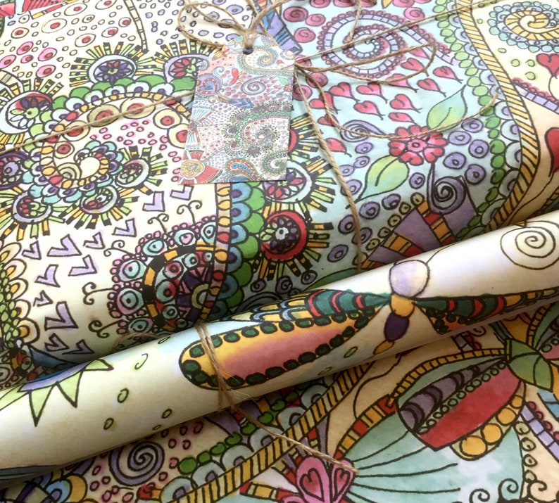 Wrapping Paper Gift Wrap Paper Decoupage Art Paper Recycled Etsy