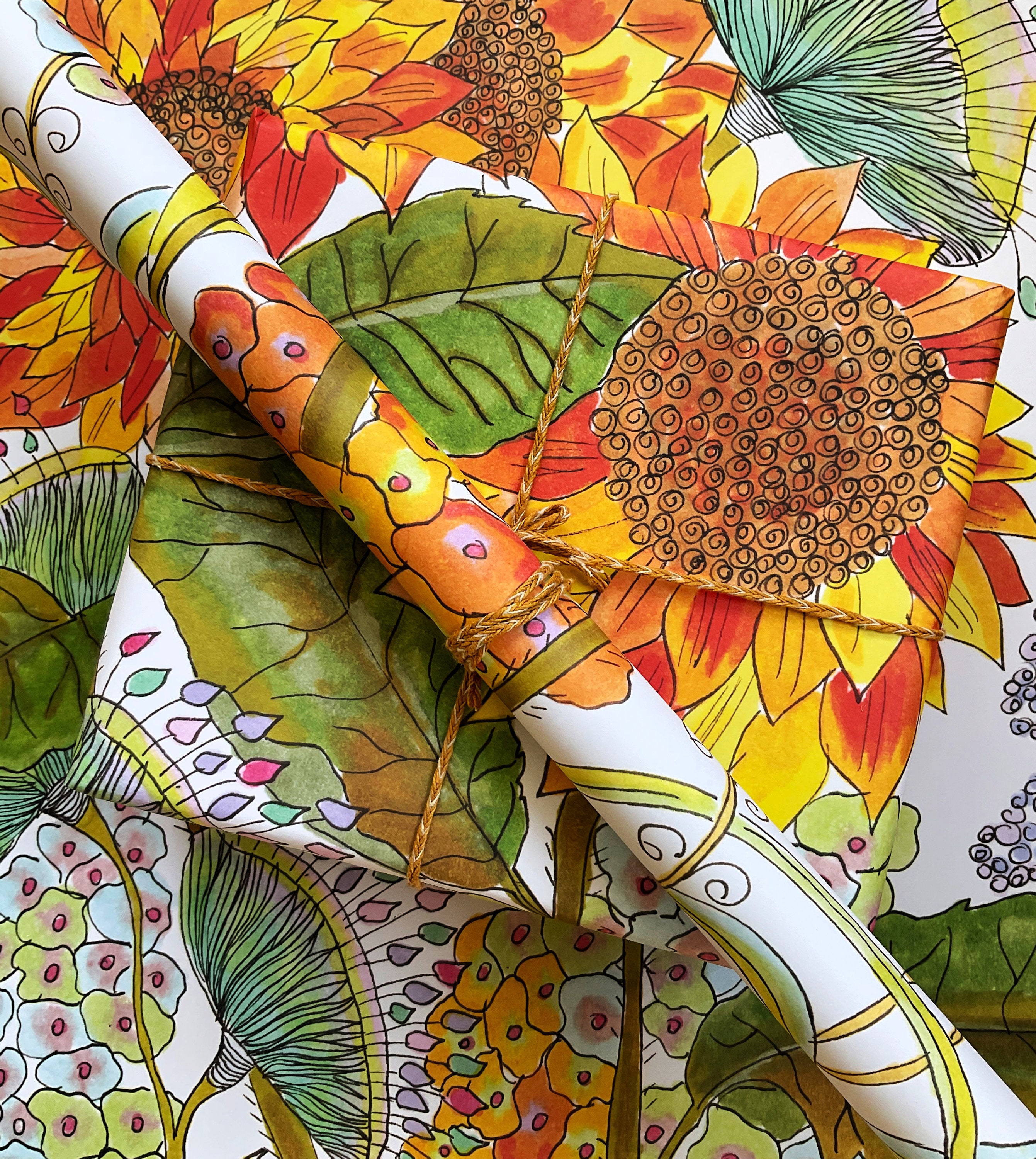 Recycled Wrapping Paper Sunflower Gift Wrap Eco Friendly Etsy UK