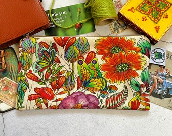 Floral Pencil Case: Handmade Bohemian Makeup Bag, Indian Art