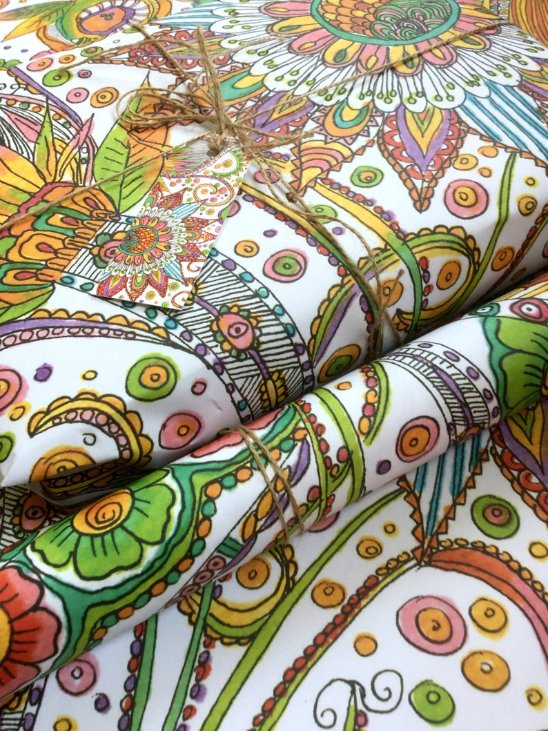 Recycled Wrapping Paper Indian Ethnic Art Paper Decoupage Etsy