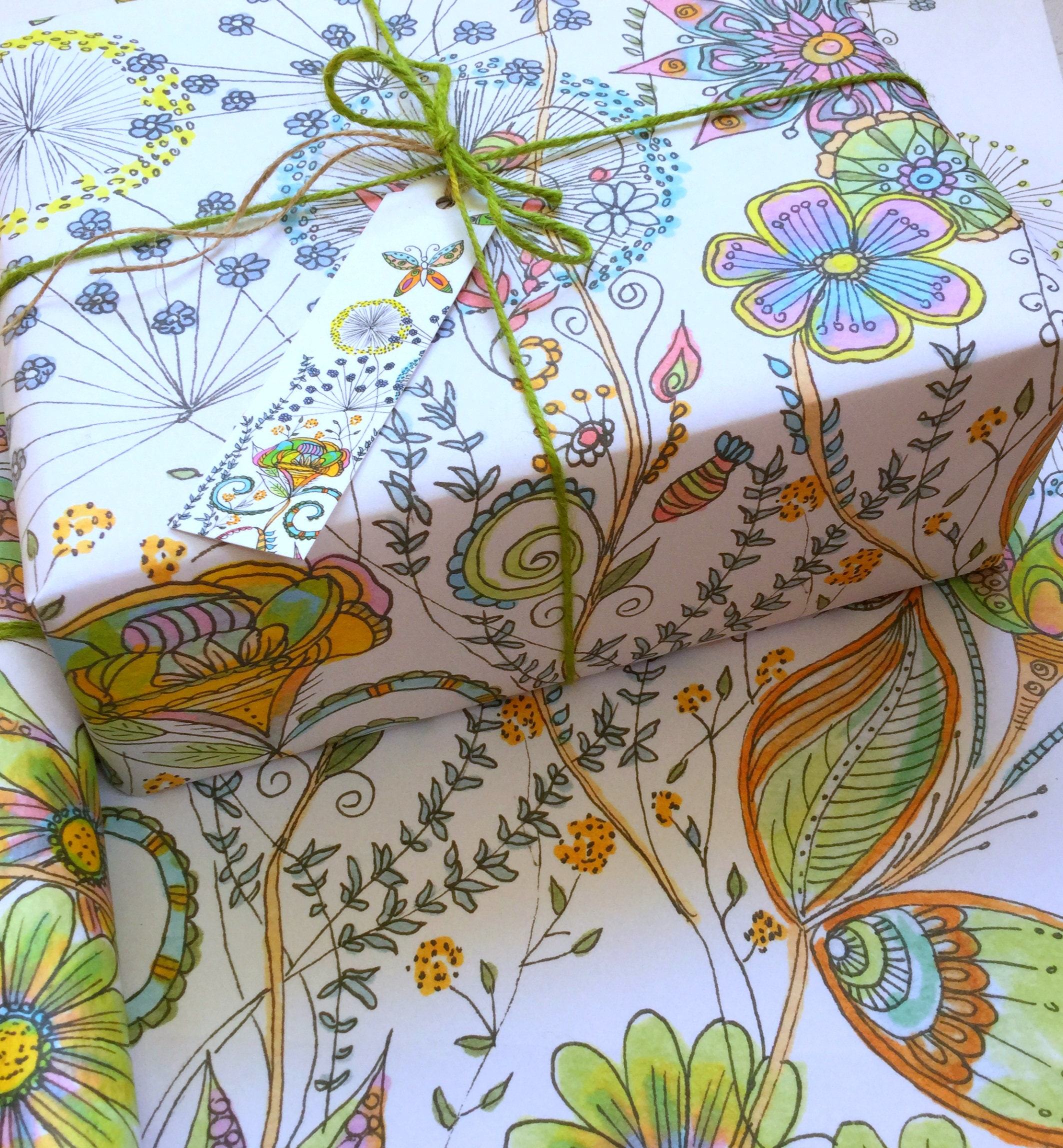 Recycled Gift Wrap, Boho Wrapping Paper, Decoupage Art Paper, Book